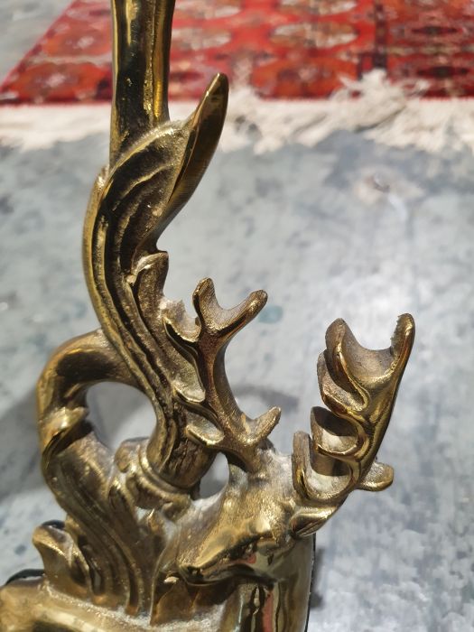 Victorian brass and iron doorstop, the body formed as a stag, on a heavy cast iron baseCondition - Image 8 of 15