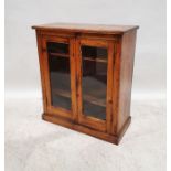 Vintage pine two-door cupboard on plinth base, 90cm x 98cm x 36cm