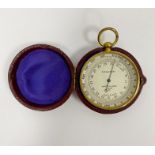 20th Century Negretti & Zambra brass cased compensated pocket barometer, the silvered dial
