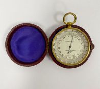 20th Century Negretti & Zambra brass cased compensated pocket barometer, the silvered dial