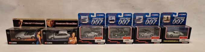 Six boxed Corgi James Bond diecast models to include TY95301 Thunderball - Aston Martin DB5, Two