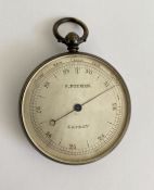 Silver-cased pocket barometer by J. Pitkin (London), with silvered dial, hallmarked London, 1865,