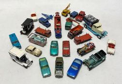 Collection of playworn diecast models to include Matchbox Series No.27 Mercedes 230 SL, Matchbox