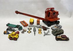 Playworn diecast models and other toys to include Triang Jones KL44 crane, Crescent toy co Dakota