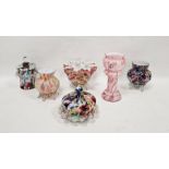 Collection of Franz Welz Bohemian spatter glass, late 19th/early 20th century including a pink and