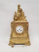 Mid 19th century ormolu mantel clock of box form, the mechanism stamped Rainco Feres, the ornate