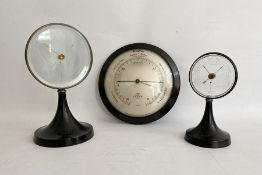 Two early 20th century C P Goerz (Berlin) desk barometers, each of circular form with glass dial,