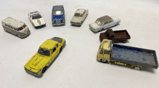 Playworn Dinky and Corgi diecast models to include Corgi 434 Volkswagen Kombi Van, Corgi 232 Fiat