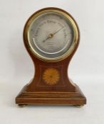 Georgian style inlaid mahogany Finnegans Ltd (Manchester) barometer, the silvered dial mounted