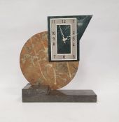Early 20th century Art Deco electric mantel clock, the rectangular dial with Arabic numerals on grey