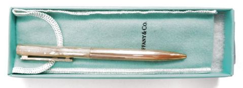 Tiffany & Co silver-cased ballpoint pen stamped 1837 to the clip, boxed