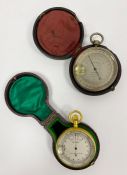 Swiss pocket barometer by EF Buchi & Sohne (Bern) and a Bonvalot (Dijon) example, each with silvered