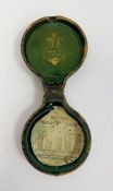 Late 19th century brass cased pocket barometer by Callaghan & Co (London), with silvered dial, the