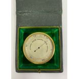 Early 20th century brass cased pocket aneroid barometer by Short & Mason Ltd, London, with