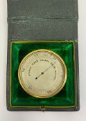 Early 20th century brass cased pocket aneroid barometer by Short & Mason Ltd, London, with