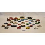 Collection of play worn Dinky, Corgi, Spot-On diecast models to Include cased Dinky Toys 152 Rolls