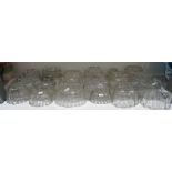 Collection of twenty-one glass press-moulded jelly moulds, in various designs including a rabbit,