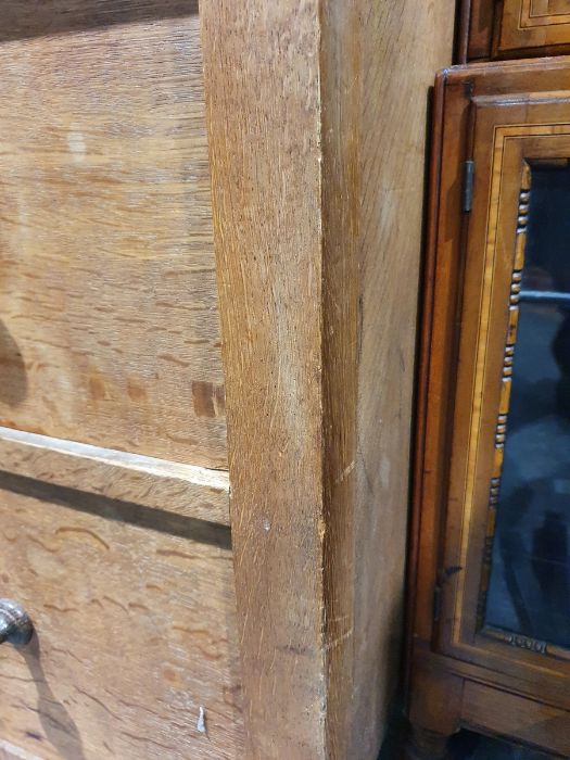 Early 20th century Heal & Son oak compactum, the wardrobe door to the left hand side above two - Image 18 of 40