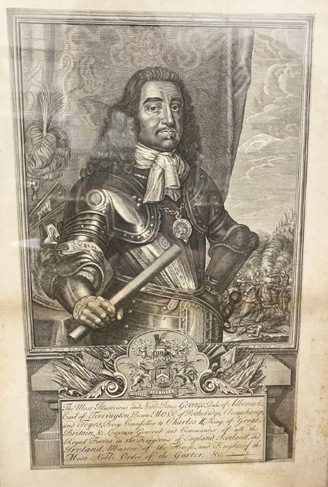 After Godfrey Kneller Engraving  J. Houbraken Charles Mordaunt, Earl of Peterborough, 36cm x 22cm