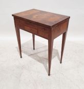 20th century parquetry inlaid dressing table, the top with three parquetry floral inlays and lifting