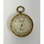 Late 19th century brass cased compensated pocket watch by L Casella (London), the silvered dial