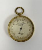 Late 19th century brass cased compensated pocket watch by L Casella (London), the silvered dial
