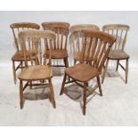 Assortment of country chairs, various spindle and lathe back examples (8)