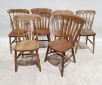 Assortment of country chairs, various spindle and lathe back examples (8)
