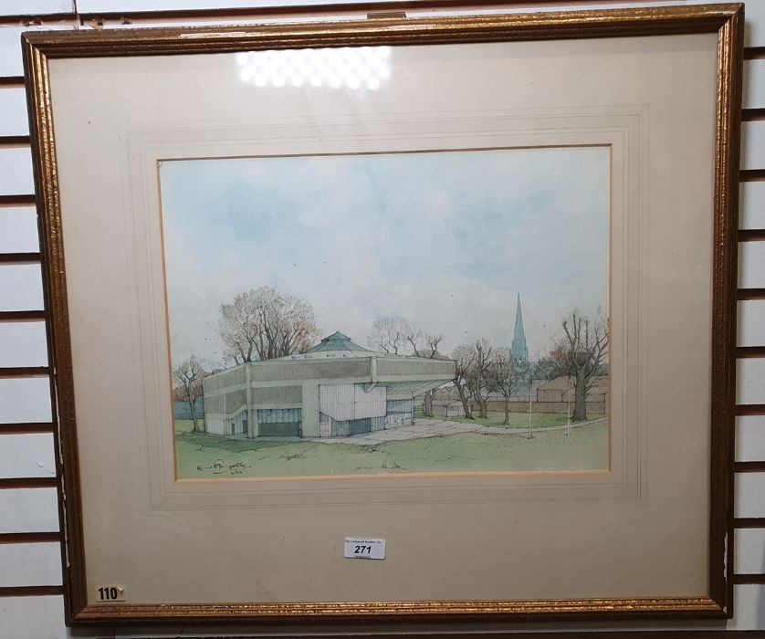 Kenneth Pengelly Watercolour drawing Labelled verso, Chichester Old and New, Not for Sale, showing - Bild 2 aus 4