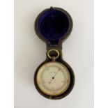 Late 19th century gilt brass mounted compensated barometer, with silvered dial unmarked, with double