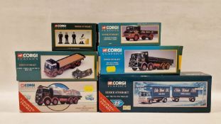 Six boxed Corgi Classics Eddie Stobart diecast models to include 97369 25th Anniversary AEC Truck