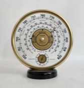 Mid 20th century Jaeger desk barometer, of circular form, with gilt metal frame, the dial with a