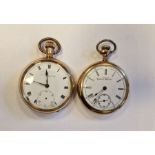 Waltham gent's rolled gold open-faced pocket watch and a Thomas Russell rolled gold pocket watch (2)