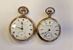 Waltham gent's rolled gold open-faced pocket watch and a Thomas Russell rolled gold pocket watch (2)