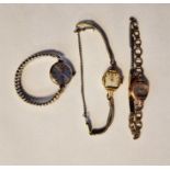 Lady's Rotary gold-plated wristwatch on expanding link chain and two further lady's wristwatches (3)