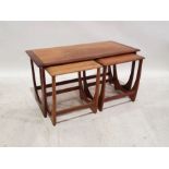 G-Plan teak rectangular coffee table with two nesting tables under, largest 50cm x 99cm x 49cm