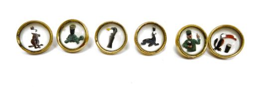 Set of six Guinness vintage Essex crystal waistcoat buttons
