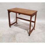 McIntosh mid-century modern triform teak tea table, the rectangular top with rounded corners, the