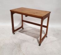 McIntosh mid-century modern triform teak tea table, the rectangular top with rounded corners, the