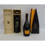 Bottle of 1998 Veuve Clicquot Ponsardin "La Grande Dame" champagne in presentation box and a