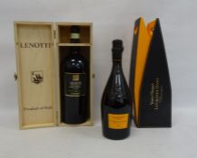 Bottle of 1998 Veuve Clicquot Ponsardin "La Grande Dame" champagne in presentation box and a