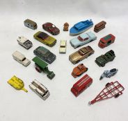 Collection of playworn diecast model cars to include Corgi Toys James Bond Aston Martin D B 5, Corgi