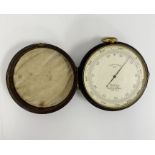 Mid-late 19th century brass-cased Baker compensated pocket barometer, the dial marked Baker no.