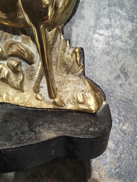 Victorian brass and iron doorstop, the body formed as a stag, on a heavy cast iron baseCondition - Image 4 of 15