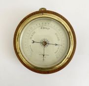 Oak cased Negretti & Zambra (London) aneroid barometer, the silvered dial marked R/1298, 17.2cm