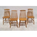 Set of four beech stickback Ercol-style chairs (4)