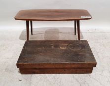 Vintage pine box and a mid-century modern coffee table (2)