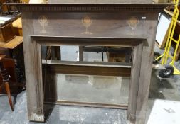 Art Nouveau style fire surround with matching over mantle mirror, and one further fire surround (3)