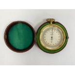 Brass-cased compensated pocket barometer by Lufft (Germany), circa 1900, the silvered dial marked