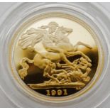 1991 gold proof sovereign in caseCondition ReportSee photos for relevent paperwork/COA's that come